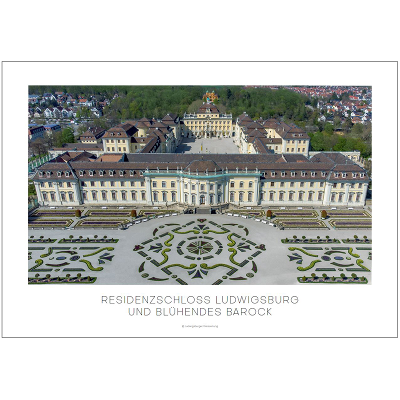 Poster Residenzschloss und Blühendes Barock – Gesamtansicht