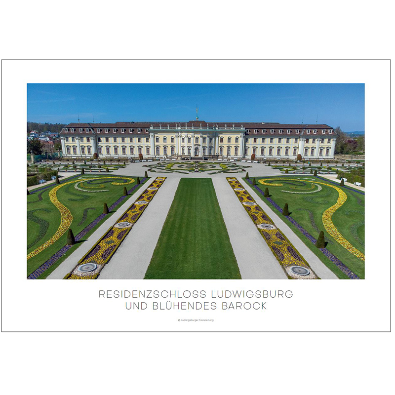 Poster Residenzschloss und Blühendes Barock – Frontansicht