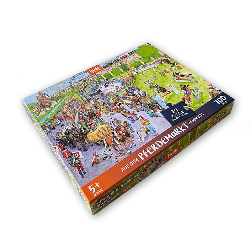 Puzzle »Auf dem Pferdemarkt wimmelts«